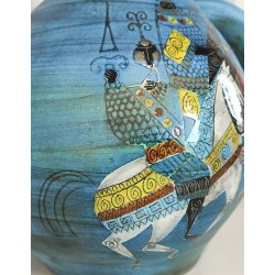 GRANDE VASO CERAMICA Jean De Lespinasse ANNI 60 Annaffiatoio DIPINTO KNIGHT