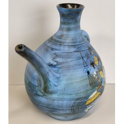 GRANDE VASO CERAMICA Jean De Lespinasse ANNI 60 Annaffiatoio DIPINTO KNIGHT