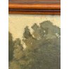 ANTICO QUADRO DIPINTO OLIO SU CARTONCINO PIOVANO BARTOLOMEO PAESAGGIO PRATO 1920