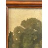 ANTICO QUADRO DIPINTO OLIO SU CARTONCINO PIOVANO BARTOLOMEO PAESAGGIO PRATO 1920