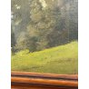 ANTICO QUADRO DIPINTO OLIO SU CARTONCINO PIOVANO BARTOLOMEO PAESAGGIO PRATO 1920