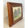 ANTICO QUADRO DIPINTO OLIO SU CARTONCINO PIOVANO BARTOLOMEO PAESAGGIO PRATO 1920
