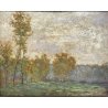 ANTICO QUADRO DIPINTO OLIO SU TAVOLA PIOVANO BARTOLOMEO PAESAGGIO PIANURA 1933