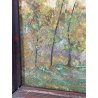 ANTICO QUADRO DIPINTO OLIO SU TAVOLA PIOVANO BARTOLOMEO PAESAGGIO PIANURA 1933