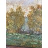 ANTICO QUADRO DIPINTO OLIO SU TAVOLA PIOVANO BARTOLOMEO PAESAGGIO PIANURA 1933