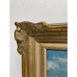 ANTICO QUADRO DIPINTO OLIO SU CARTONE PIOVANO BARTOLOMEO PAESAGGIO CILIEGI 1957