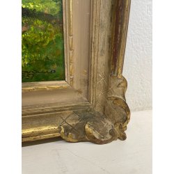 ANTICO QUADRO DIPINTO OLIO SU CARTONE PIOVANO BARTOLOMEO PAESAGGIO CILIEGI 1957