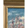 ANTICO QUADRO DIPINTO OLIO SU CARTONE PIOVANO BARTOLOMEO PAESAGGIO CILIEGI 1957