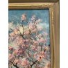 ANTICO QUADRO DIPINTO OLIO SU CARTONE PIOVANO BARTOLOMEO PAESAGGIO CILIEGI 1957