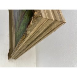 ANTICO QUADRO DIPINTO OLIO SU CARTONE PIOVANO BARTOLOMEO PAESAGGIO CILIEGI 1957