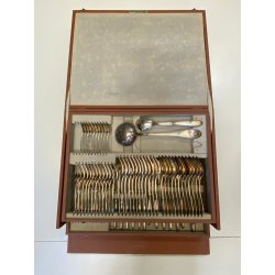 Servizio 12p. POSATE G.B.I.M. Broggi Milano STILE ROCAILLE METALLO ARGENTATO BOX