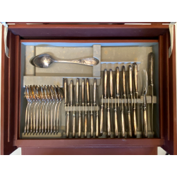 Servizio 12p. POSATE G.B.I.M. Broggi Milano STILE ROCAILLE METALLO ARGENTATO BOX