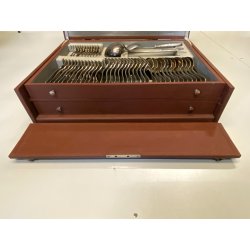 Servizio 12p. POSATE G.B.I.M. Broggi Milano STILE ROCAILLE METALLO ARGENTATO BOX