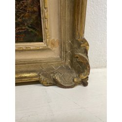 ANTICO QUADRO DIPINTO OLIO SU CARTONE PIOVANO BARTOLOMEO PAESAGGIO BOSCO 1972