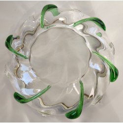 ANTICA CIOTOLA VETRO Art Nouveau ANELLO BRONZO GOCCE VETRO SOFFIATO Murano 1930