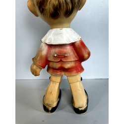 PINOCCHIO vintage LEDRA PLASTIC 1960 GOMMA gioco PUPAZZO burattino EPOCA h 36 cm
