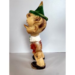 PINOCCHIO vintage LEDRA PLASTIC 1960 GOMMA gioco PUPAZZO burattino EPOCA h 36 cm