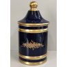 VASO con COPERCHIO PORCELLANA Sevres BLU ORO DECORO Bouquet Fiori JAR WITH LID