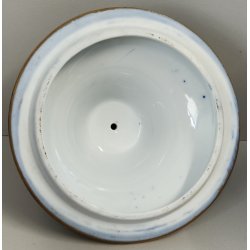 VASO con COPERCHIO PORCELLANA Sevres BLU ORO DECORO Bouquet Fiori JAR WITH LID