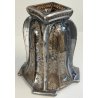 ANTICO VASO VETRO AMBRA COSTOLATO ARGENTO anni 20 Art Nouveau GLASS SILVER VASE