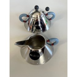 ALESSI set ZUCCHERIERA e LATTIERA modelli 9097- 9096 MICHAEL GRAVES acciaio