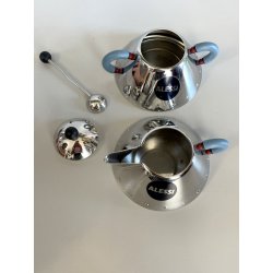 ALESSI set ZUCCHERIERA e LATTIERA modelli 9097- 9096 MICHAEL GRAVES acciaio