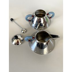 ALESSI set ZUCCHERIERA e LATTIERA modelli 9097- 9096 MICHAEL GRAVES acciaio