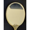 antico SET TOELETTA SPECCHIO e SPAZZOLA ricamo PETIT POINT vittoriano 1930/40