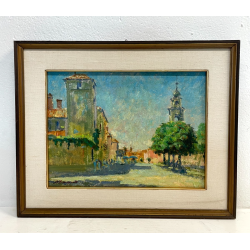 ANTICO QUADRO DIPINTO OLIO SU CARTONCINO BARTOLOMEO PIOVANO POIRINO CENISCHIA