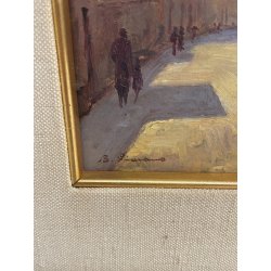 ANTICO QUADRO DIPINTO OLIO SU CARTONCINO BARTOLOMEO PIOVANO TORINO CENTRO '900