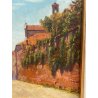ANTICO QUADRO DIPINTO OLIO SU CARTONCINO BARTOLOMEO PIOVANO TORINO CENTRO '900