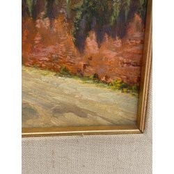 ANTICO QUADRO DIPINTO OLIO SU CARTONCINO BARTOLOMEO PIOVANO TORINO CENTRO '900