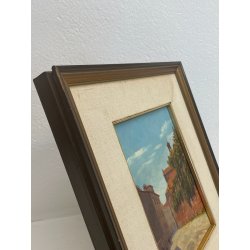 ANTICO QUADRO DIPINTO OLIO SU CARTONCINO BARTOLOMEO PIOVANO TORINO CENTRO '900