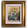 QUADRO DIPINTO OLIO TELA Luciano Lutring  NATURA MORTA VASO BOUQUET FIORI 1992