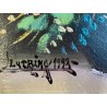 QUADRO DIPINTO OLIO TELA Luciano Lutring  NATURA MORTA VASO BOUQUET FIORI 1992