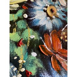 QUADRO DIPINTO OLIO TELA Luciano Lutring  NATURA MORTA VASO BOUQUET FIORI 1992