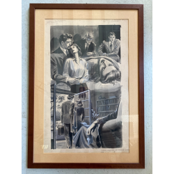 TAVOLA N. 10 V. Novelle ORIGINALE ILLUSTRAZIONE TEMPERA Enzo Magni (Ingam)  1950