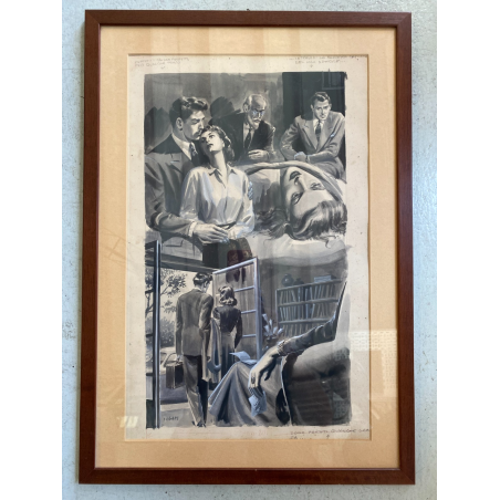 TAVOLA N. 10 V. Novelle ORIGINALE ILLUSTRAZIONE TEMPERA Enzo Magni (Ingam)  1950