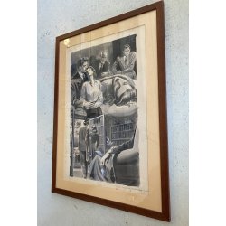 TAVOLA N. 10 V. Novelle ORIGINALE ILLUSTRAZIONE TEMPERA Enzo Magni (Ingam)  1950