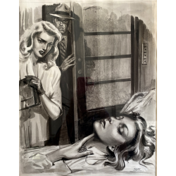 TAVOLA N. 33 V. Novelle ORIGINALE ILLUSTRAZIONE TEMPERA Enzo Magni (Ingam)  1950