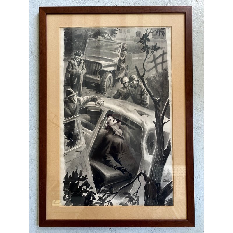 TAVOLA N. 41 V. Novelle ORIGINALE ILLUSTRAZIONE TEMPERA Enzo Magni (Ingam)  1950