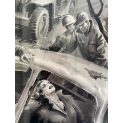 TAVOLA N. 41 V. Novelle ORIGINALE ILLUSTRAZIONE TEMPERA Enzo Magni (Ingam)  1950