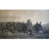 ANTICA STAMPA INCISIONE Après le combat (Le soir) MILITARIA GOUPIL PARIGI '800