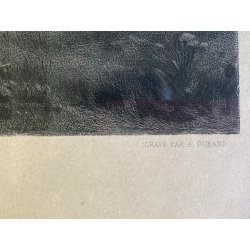 ANTICA STAMPA INCISIONE Après le combat (Le soir) MILITARIA GOUPIL PARIGI '800
