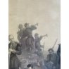 ANTICA STAMPA INCISIONE Après le combat (Le soir) MILITARIA GOUPIL PARIGI '800