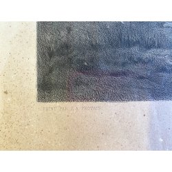 ANTICA STAMPA INCISIONE Avant L' Attaque (Le matin) MILITARIA GOUPIL PARIGI '800