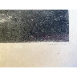ANTICA STAMPA INCISIONE Avant L' Attaque (Le matin) MILITARIA GOUPIL PARIGI '800