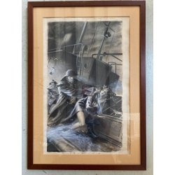 TAVOLA  ILLUSTRAZIONE ORIGINALE TEMPERA V. Novelle Enzo Magni (Ingam)  1950