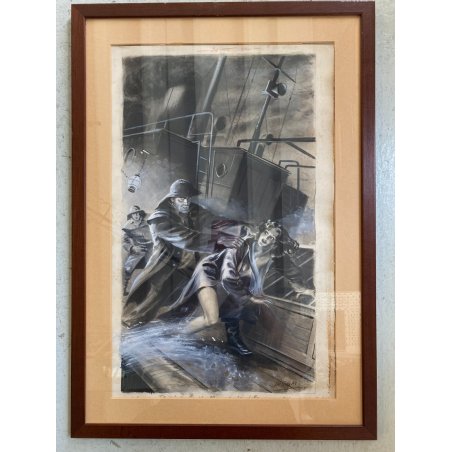 TAVOLA  ILLUSTRAZIONE ORIGINALE TEMPERA V. Novelle Enzo Magni (Ingam)  1950