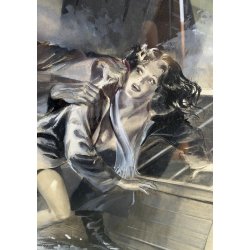 TAVOLA  ILLUSTRAZIONE ORIGINALE TEMPERA V. Novelle Enzo Magni (Ingam)  1950